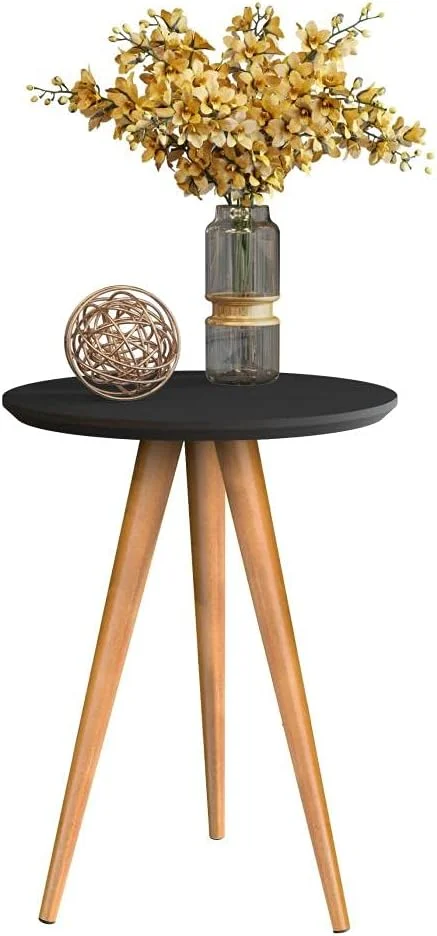 Mesa de Apoio Redonda Pés Palito (Preto)